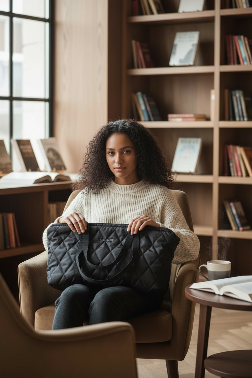 Mid Size Quilted Tote