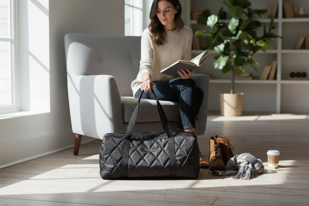 Mid Size Quilted Tote